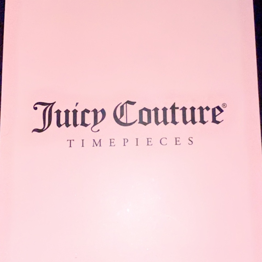 Juicy Couture pink and gold watch with rhinestone